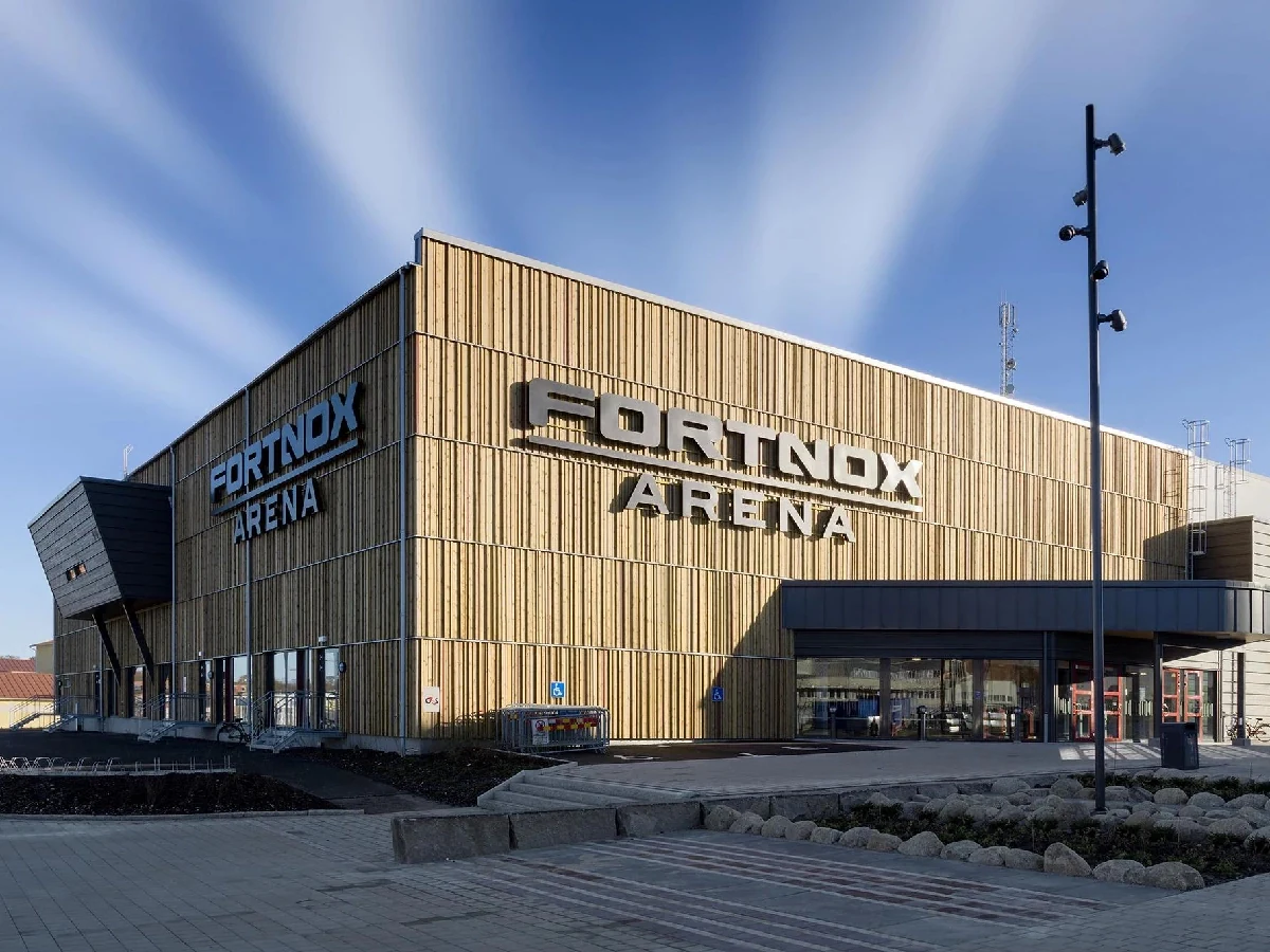 Exteriör av Fortnox Arena i Växjö