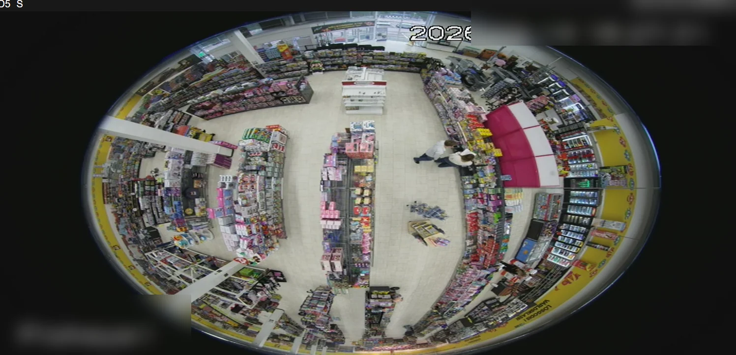 Fisheye-kameravy över butiksytan hos Go Banana Bergvik