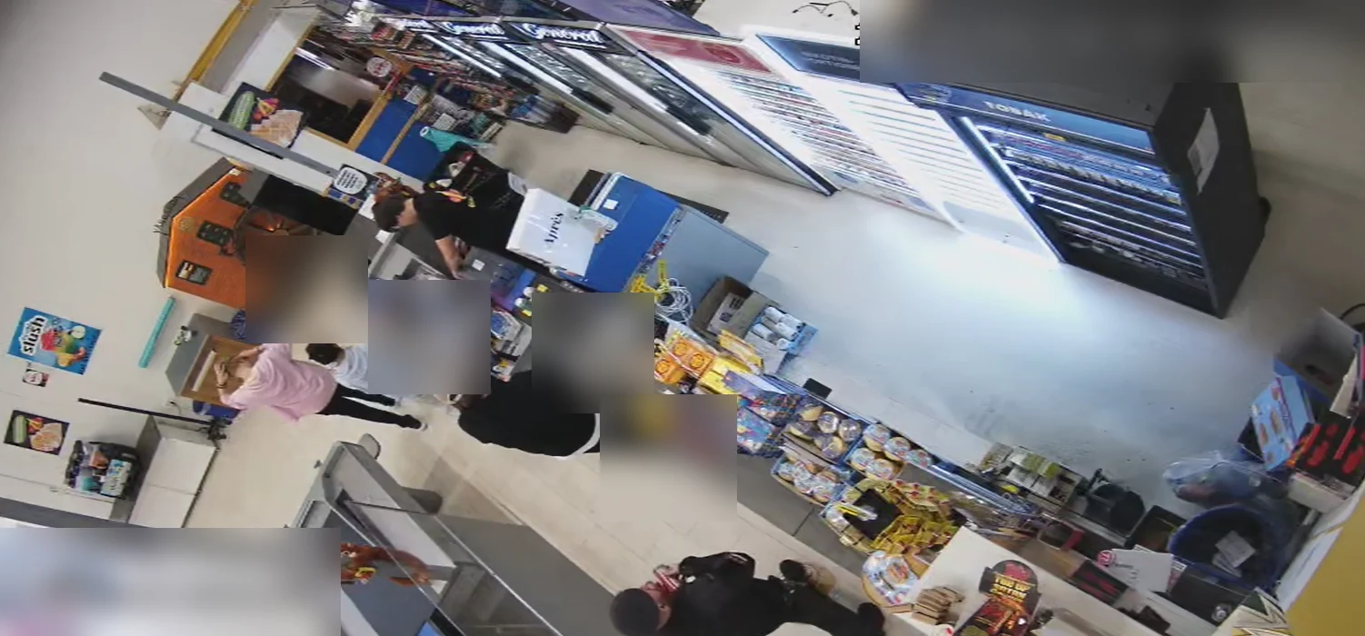 Kameraövervakat kassaområde i butik